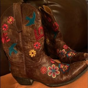Old Gringo Peace Love boots